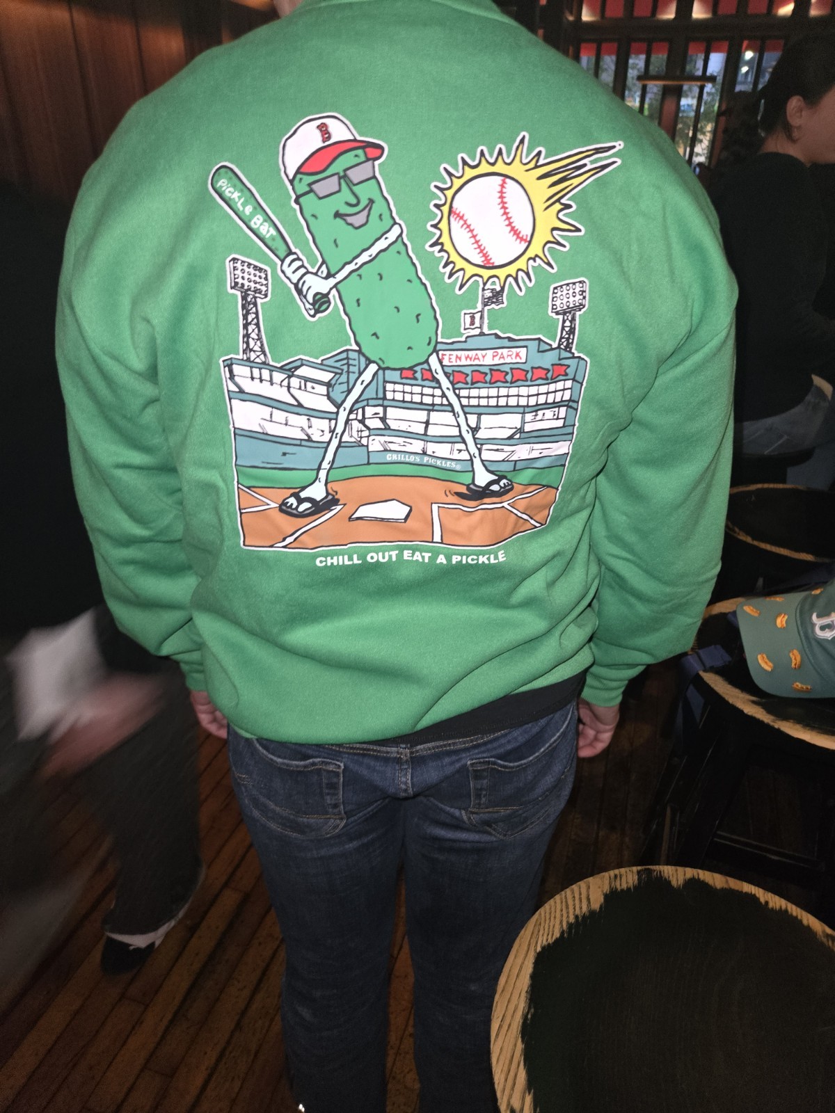 Boston Red Sox x Grillo\'s Pickles Crewneck Sweatshirt 2026 Fenway Park. LARGE