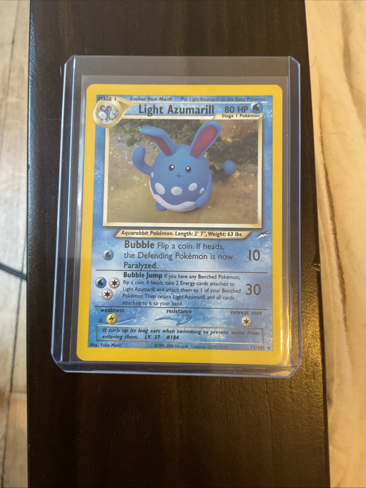 Pokemon TCG Light Azumarill Neo Destiny Holo Rare Card #13/105 Great Condition Pokemon TCG Light Azumarill Neo Destiny Holo Rare Card #13/105 Great Condition