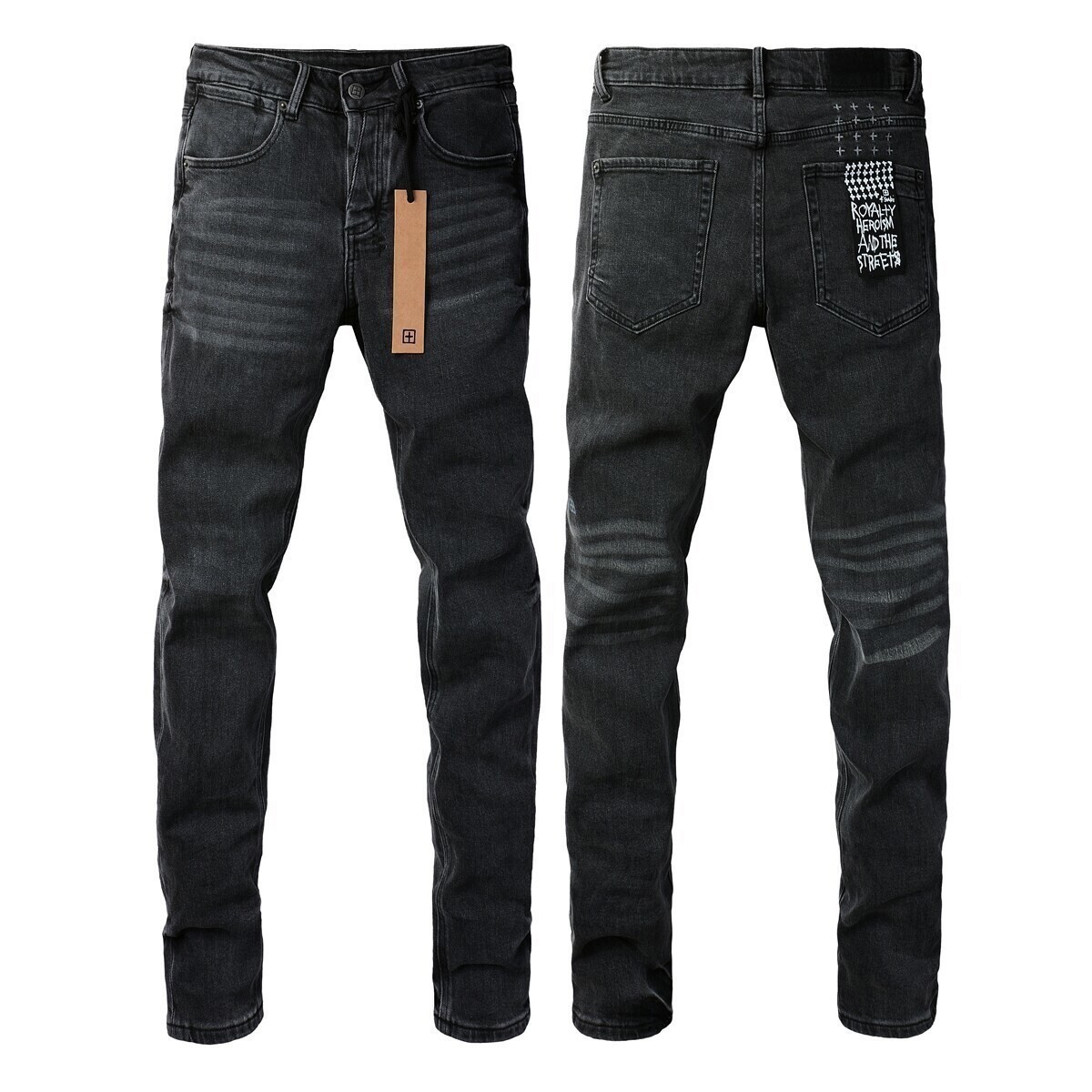 NEW KSUBI Men's Black Slim Distressed High Street Fashion Jeans Size 28-40