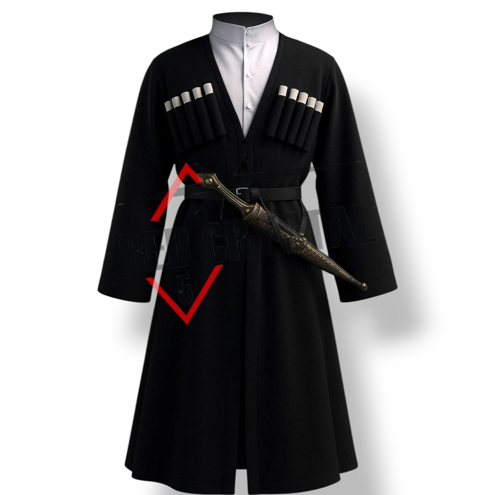 Traditional Georgian Chokha Coat with Bullet Holders | New Reproduction