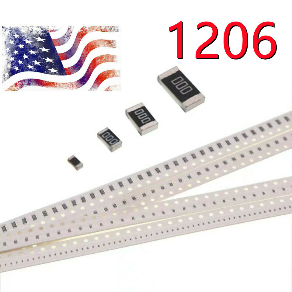 10 pcs 1206 1/4W SMD Resistors Kit 1% 0 ohm-10m ohm Choose From 170 Values SMT