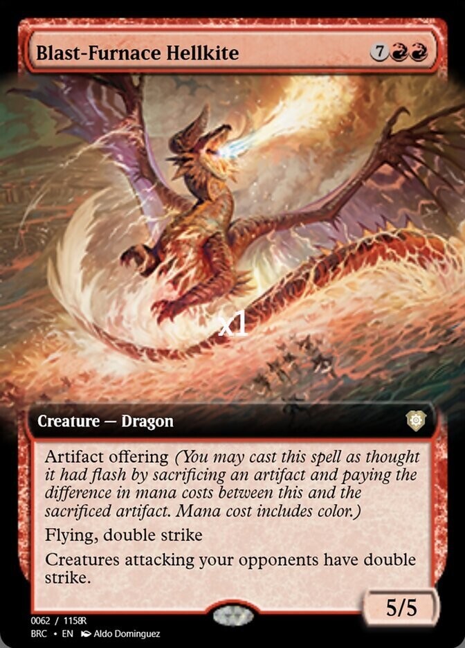 MTG Borderless Commander: The Brothers\' War BRC Blast-Furnace Hellkite MINT