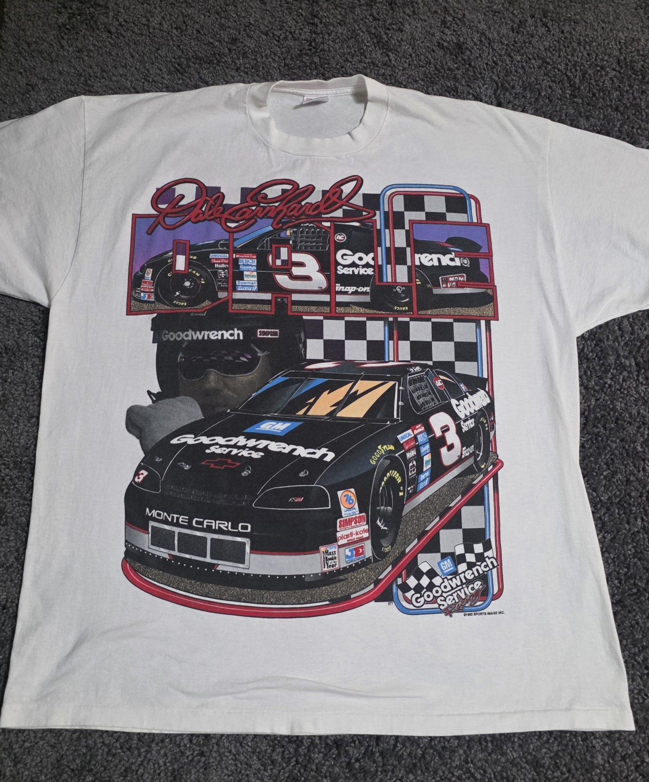Vtg 1995 Dale Earnhardt Shirt XXL AOP NASCAR GM Goodwrench The Intimidator Delta