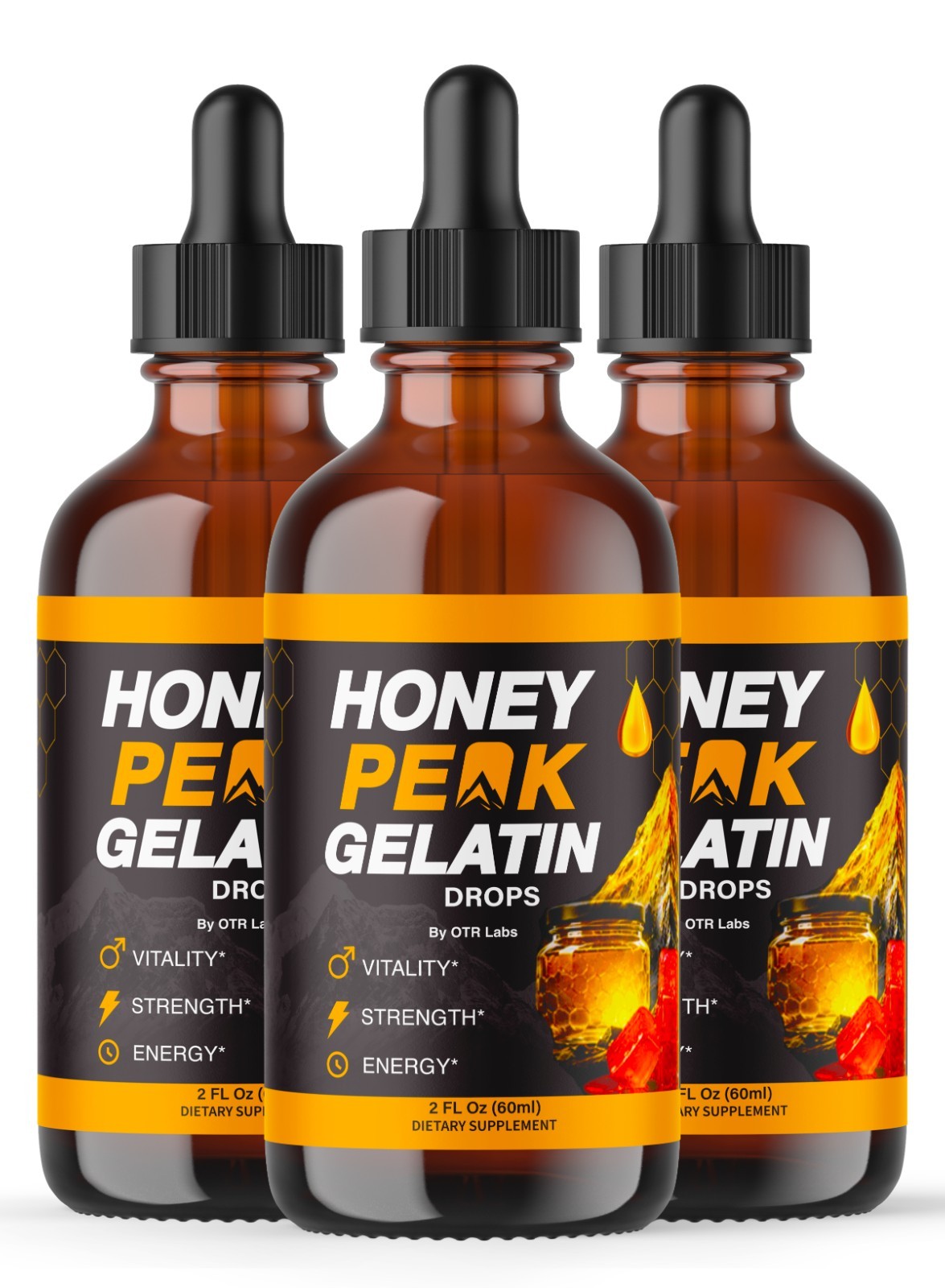 Honey Peak Gelatin Drops Advanced Formula Dietary Supplement HoneyPeak 90SERV. Honey Peak Gelatin Drops Advanced Formula Dietary Supplement HoneyPeak 90SERV.
