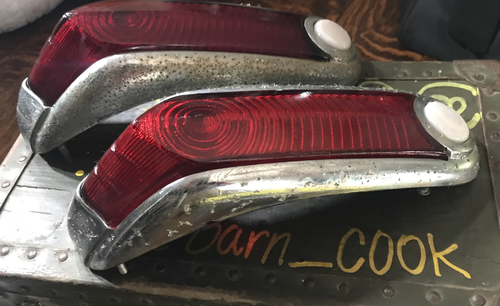 1949-50 Mercury Taillights And Housing Break Lights Original OEM Glass Ford
