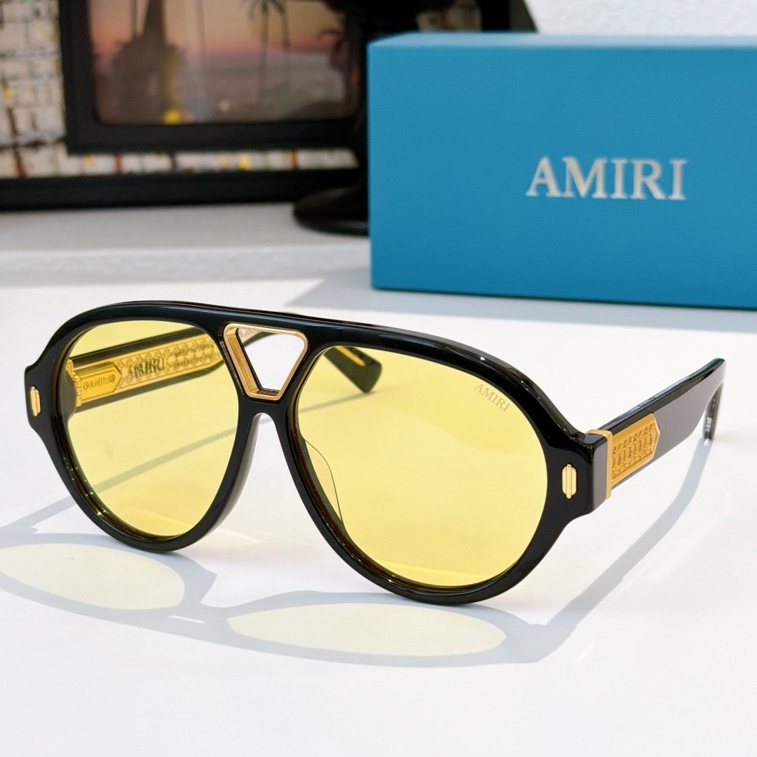 Amiri Sunset Aviator Sunglasses Luxury Fashion Double Bridge Eyewear 62口13-145