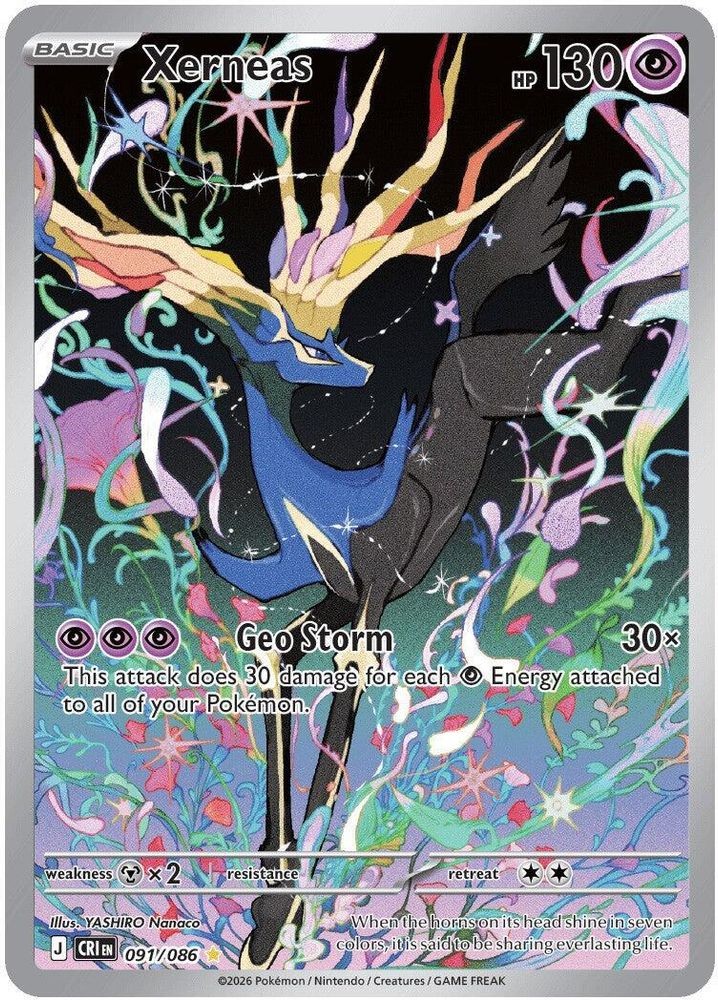 Xerneas 091/086 Holo Illustration Rare Chaos Rising Pokemon NM/M