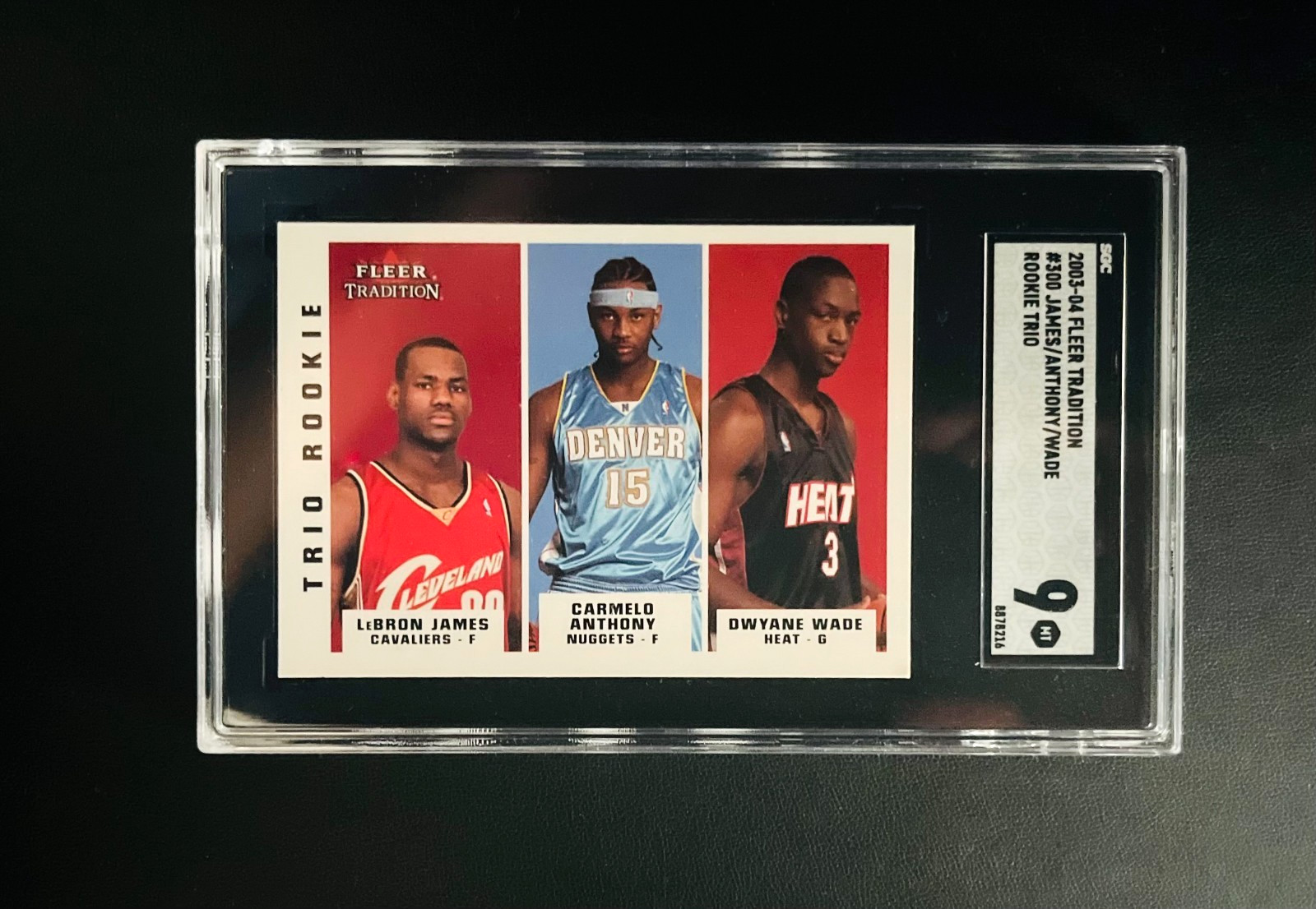 2003-04 Fleer Tradition - Trio Rookie LeBron James, Carmelo, Wade - SGC 9 2003-04 Fleer Tradition - Trio Rookie LeBron James, Carmelo, Wade - SGC 9