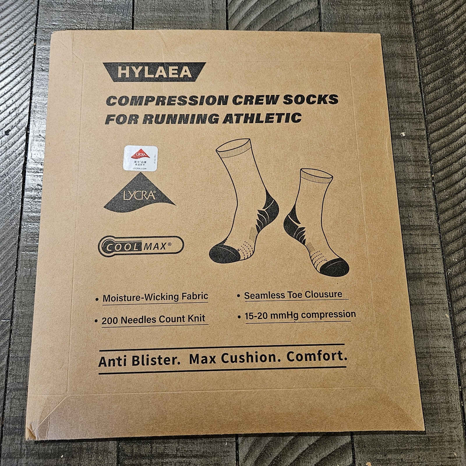 Hylaea Compression Crew Socks 3 Pairs 15-20 mmHg Running Athletic Moisture XL