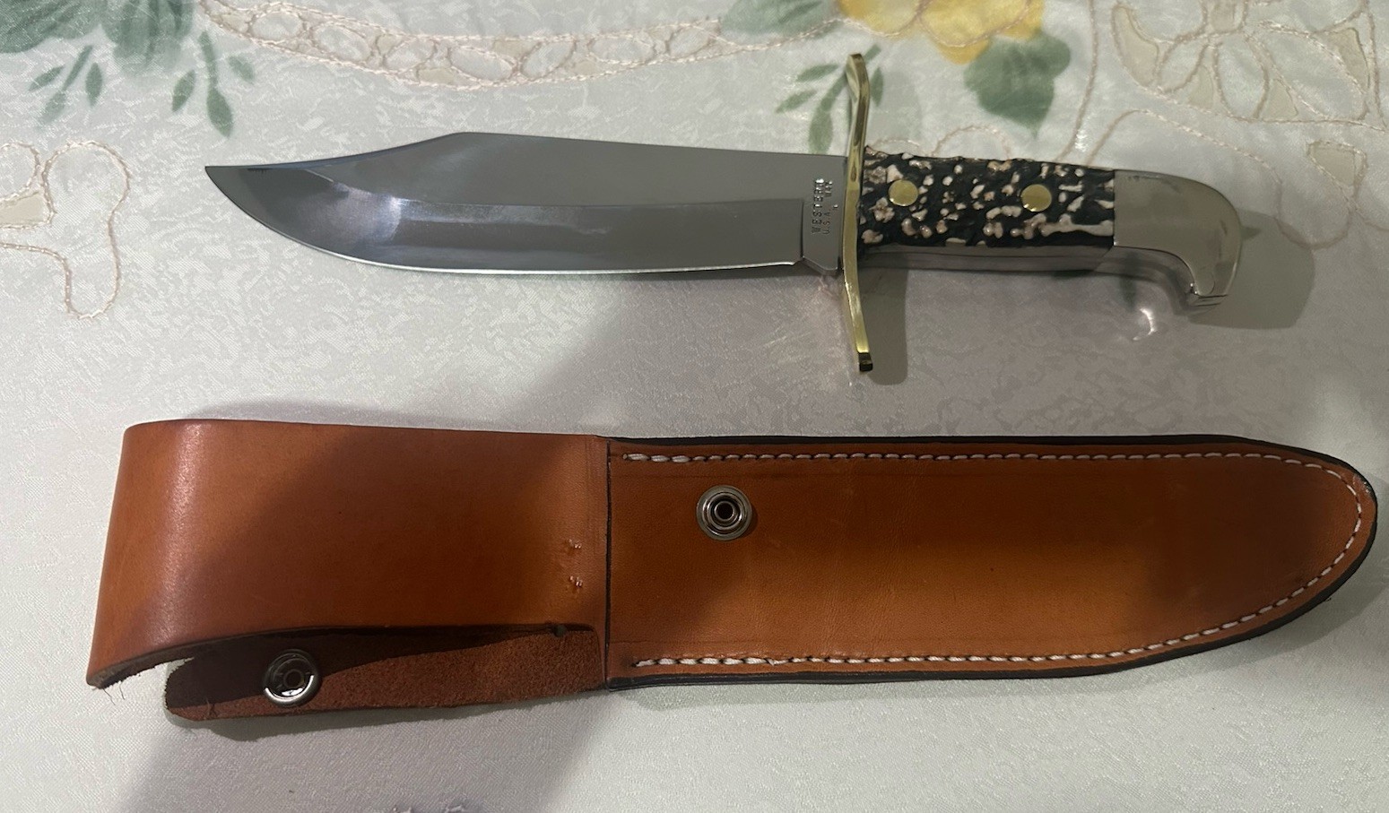 Custom Western W47 Bowie Stamped N Stag Handle With Sheath See Description