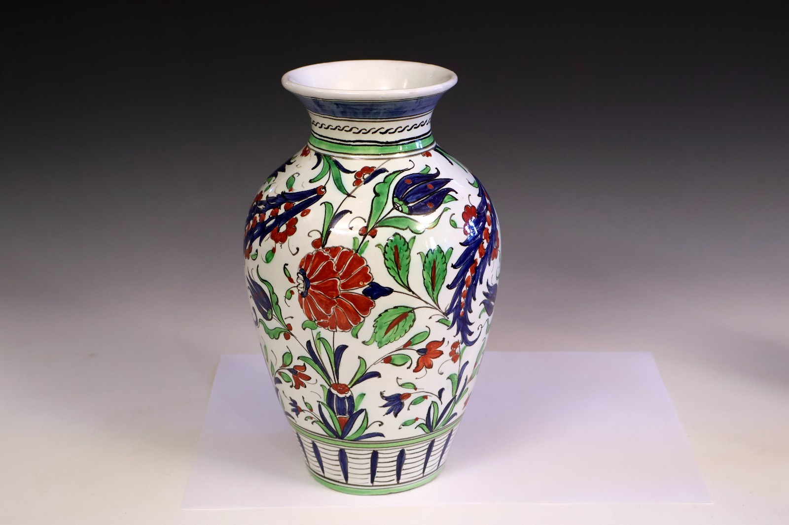 Large Cantagalli Antique Italian Pottery Iznik Ottoman Turkish Style Vase 12\