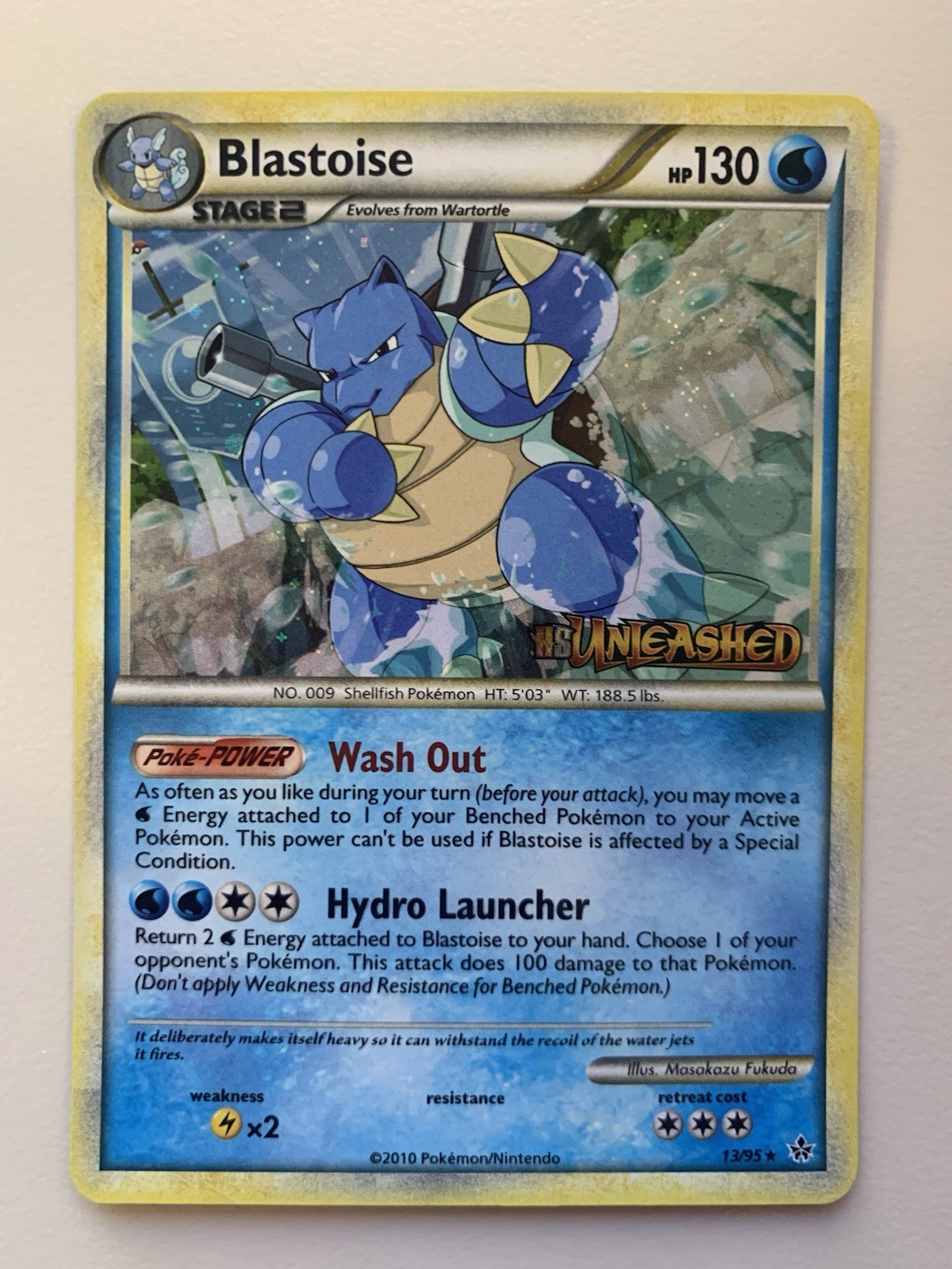 Pokemon TCG 2010 Blastoise Holo HGSS Unleashed Stamped LP Pokemon TCG 2010 Blastoise Holo HGSS Unleashed Stamped LP