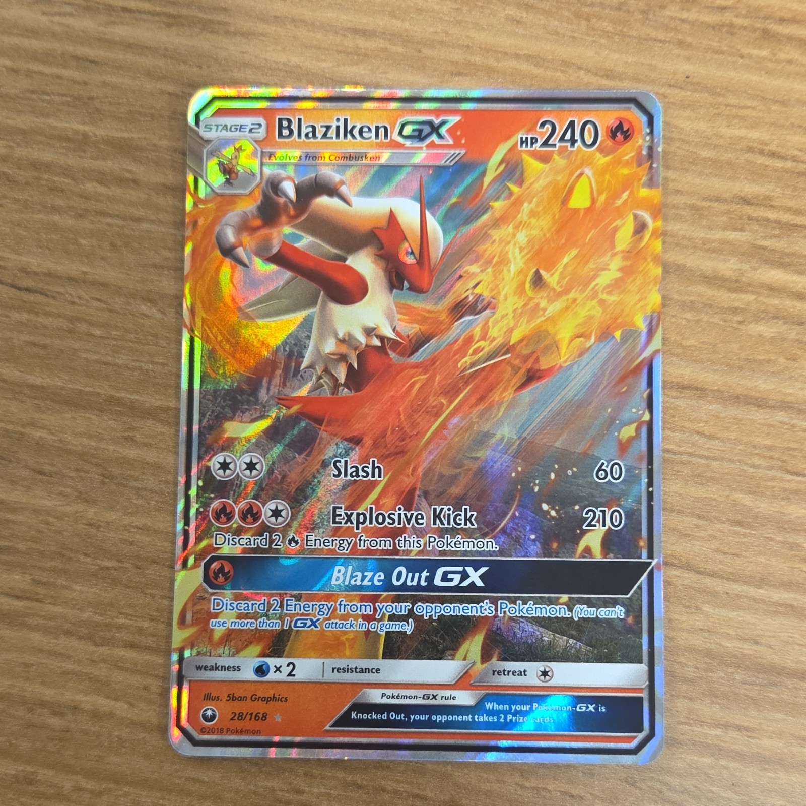 Blaziken GX Holo Sun & Moon Celestial Storm 28/168 add to Pokémon Collection Blaziken GX Holo Sun & Moon Celestial Storm 28/168 add to Pokémon Collection