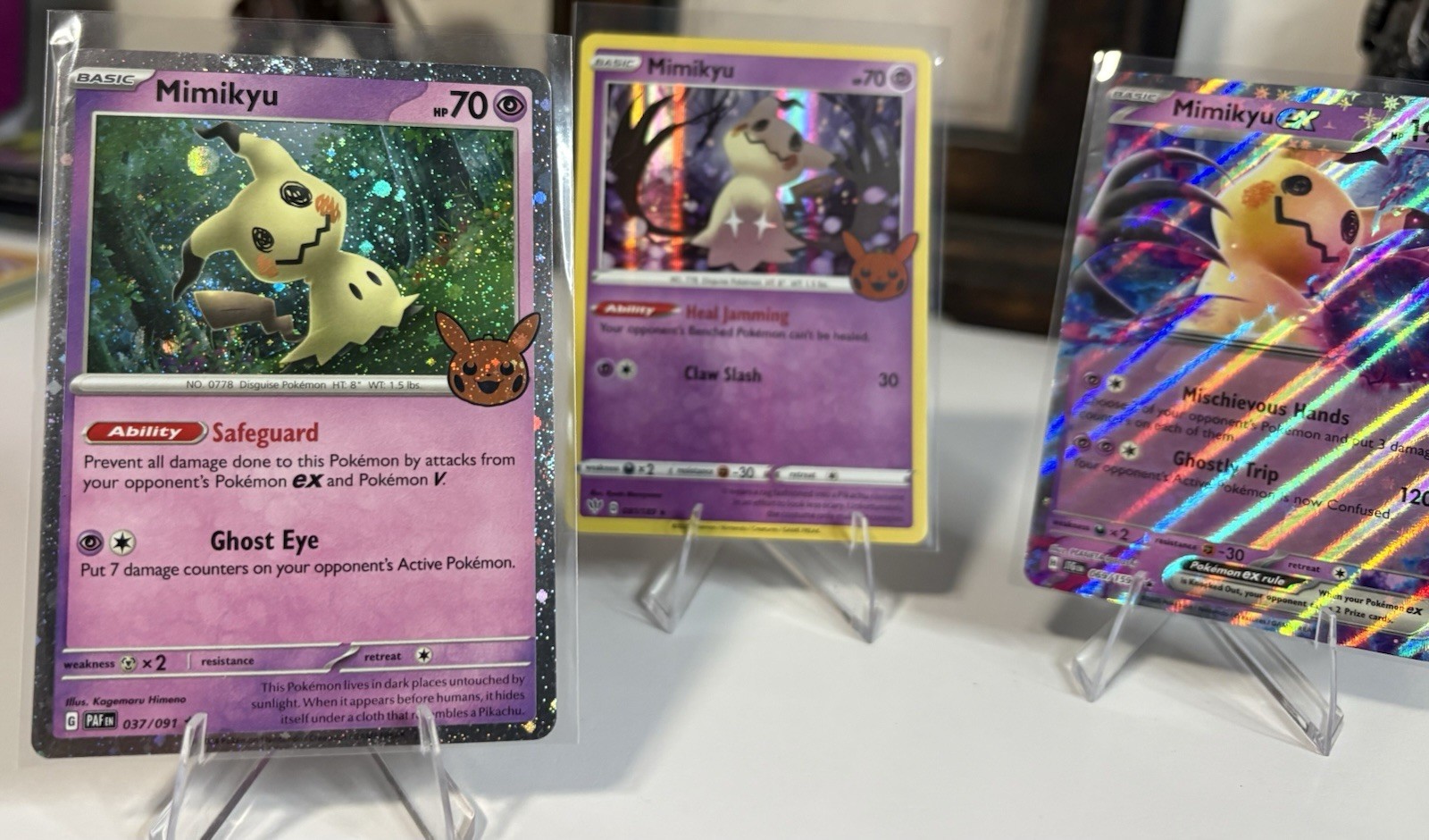 Mimikyu Pokémon 3x Card LOT - Pokemon TCG - Assorted Lot EX Cosmos Holo Mimikyu Pokémon 3x Card LOT - Pokemon TCG - Assorted Lot EX Cosmos Holo