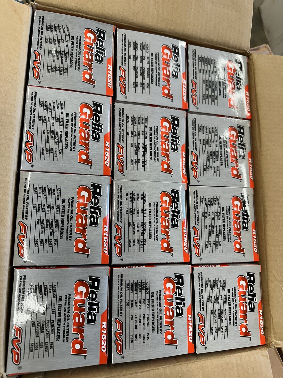 Relia Guard Case Of 12 R1620 Oil Filters Same As Wix 51620 , Napa 1060