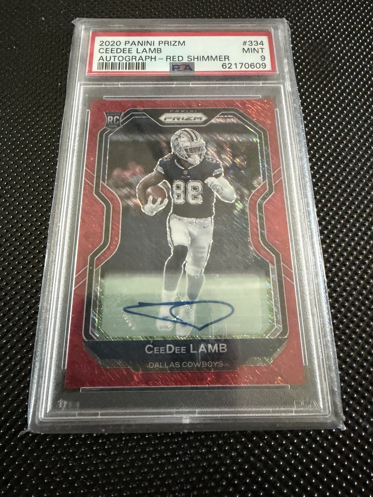 2020 Panini Prizm - Rookie CeeDee Lamb #334 Red Shimmer Prizm Autographs /35