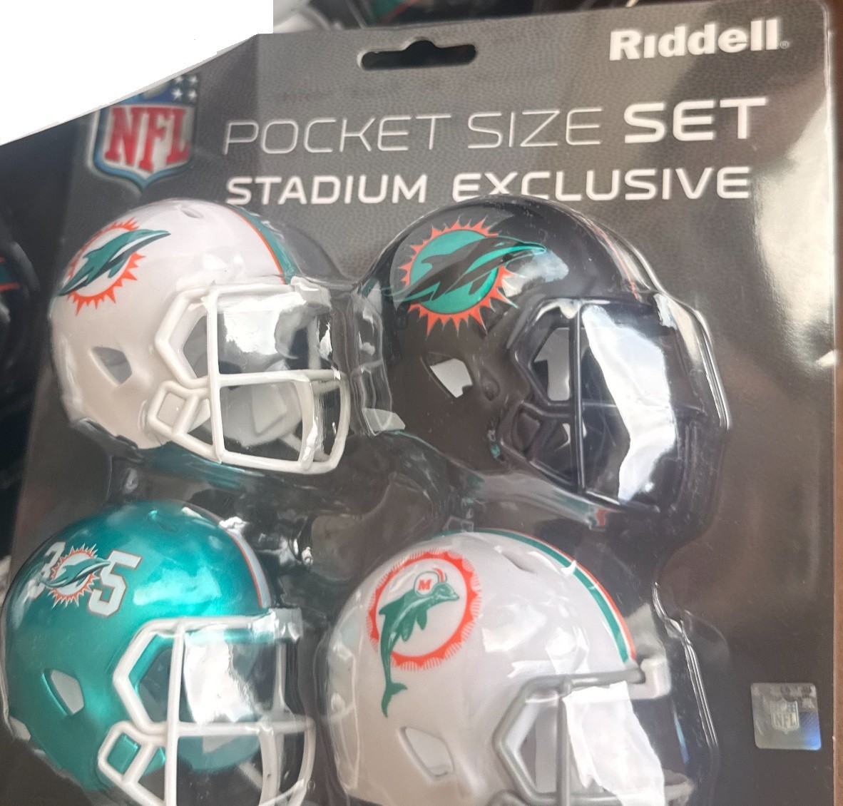 Miami Dolphins NEW LIMITED EDITION RIDDELL 4 helmet set pocket pro EXCLUSIVE