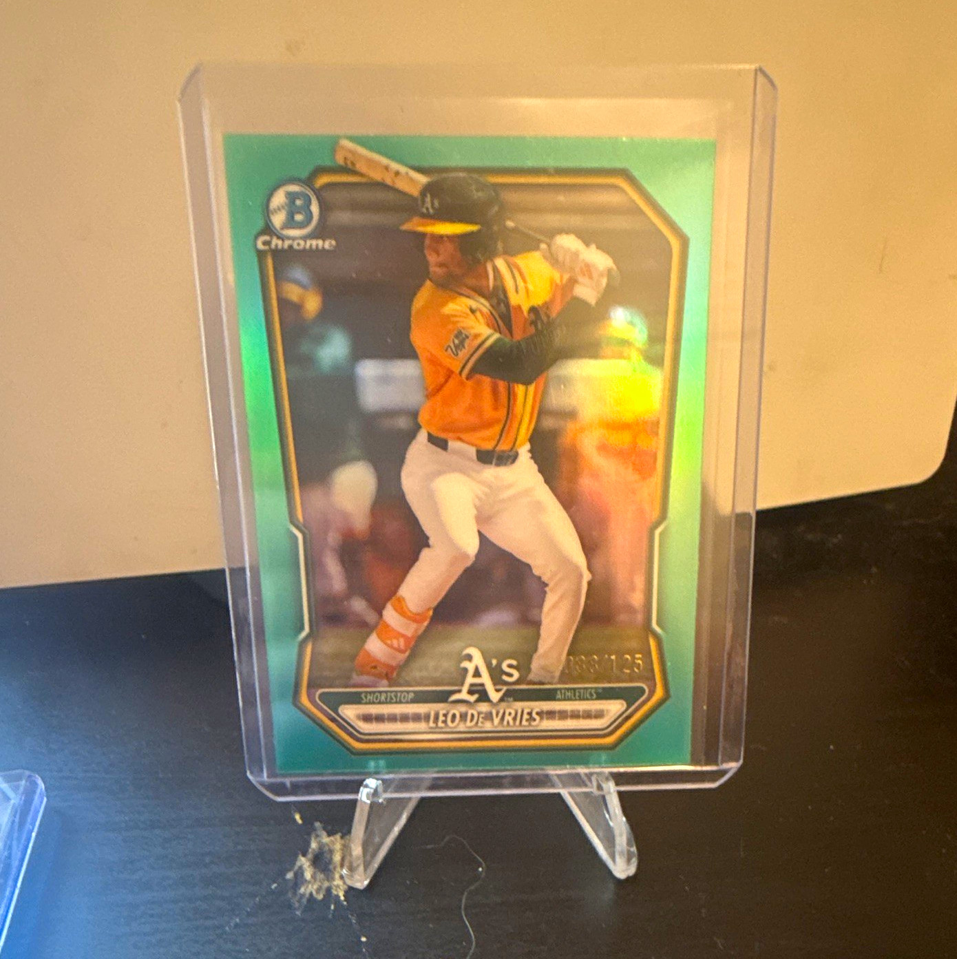 Bowman Chrome Prospects Leo De Vries Green /125 #BCP-125 Oakland Athletics