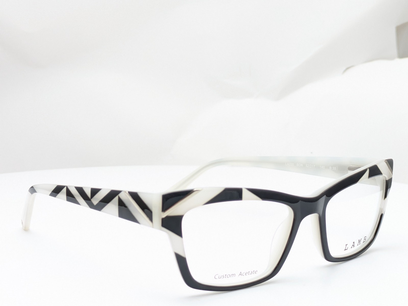 L.A.M.B. LA055 BON Bone Black Women\'s Eyeglasses Frames 52-17-140