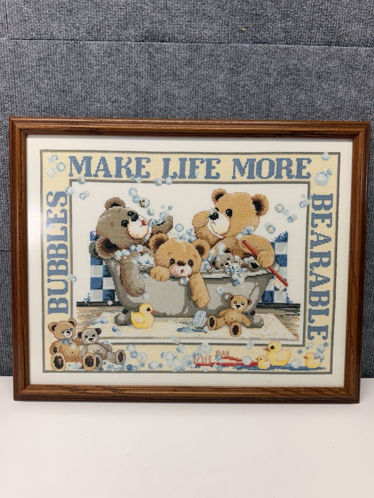 Vintage Janlynn Bubbles Make Life More Bearable Counted Cross Stitch Teddy Bears Vintage Janlynn Bubbles Make Life More Bearable Counted Cross Stitch Teddy Bears