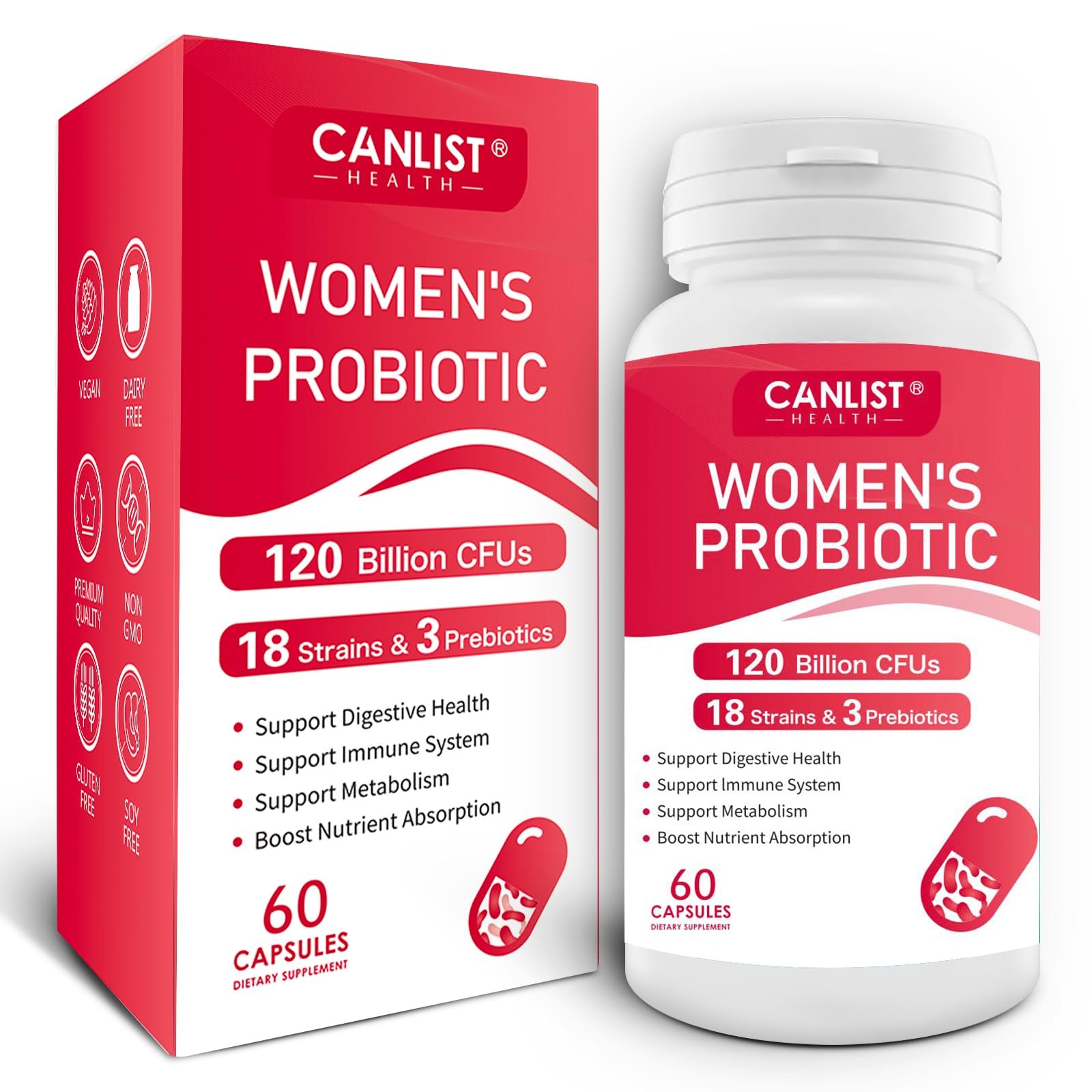 Probioticos Con Enzimas Digestivas En 60 Cápsulas Para Mujer 120 Billones Oferta
