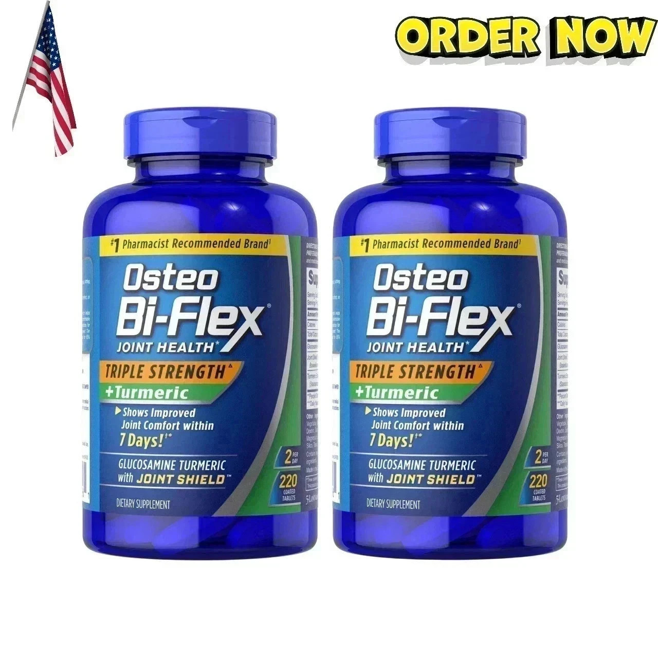 2 PACK Osteo Bi-Flex Joint Health, Triple Strength + Turmeric (220 Ct.) X 2= 440 2 PACK Osteo Bi-Flex Joint Health, Triple Strength + Turmeric (220 Ct.) X 2= 440