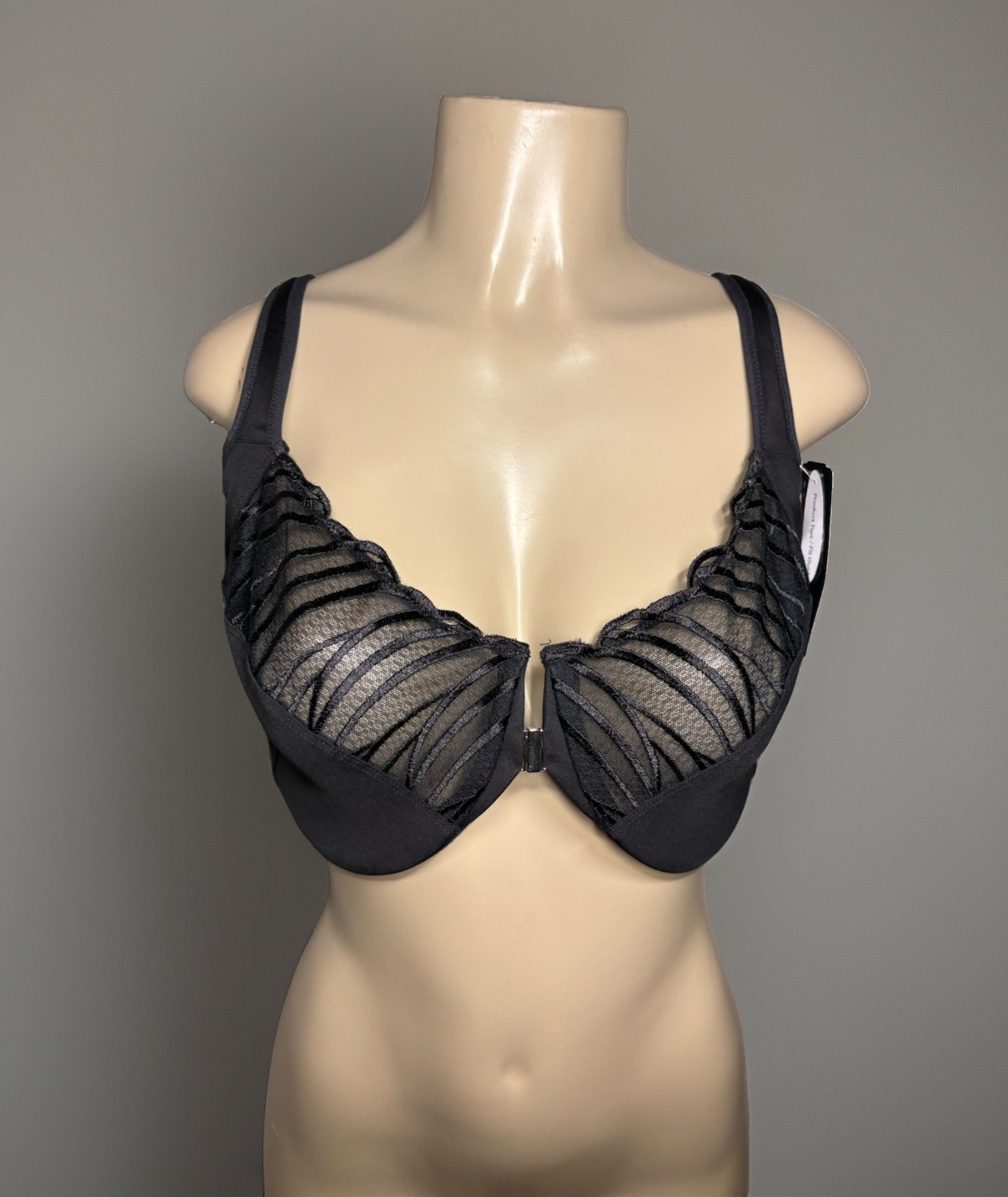 New Paramour by Felina Ethereal Mesh Bra Front Close Size 38G
