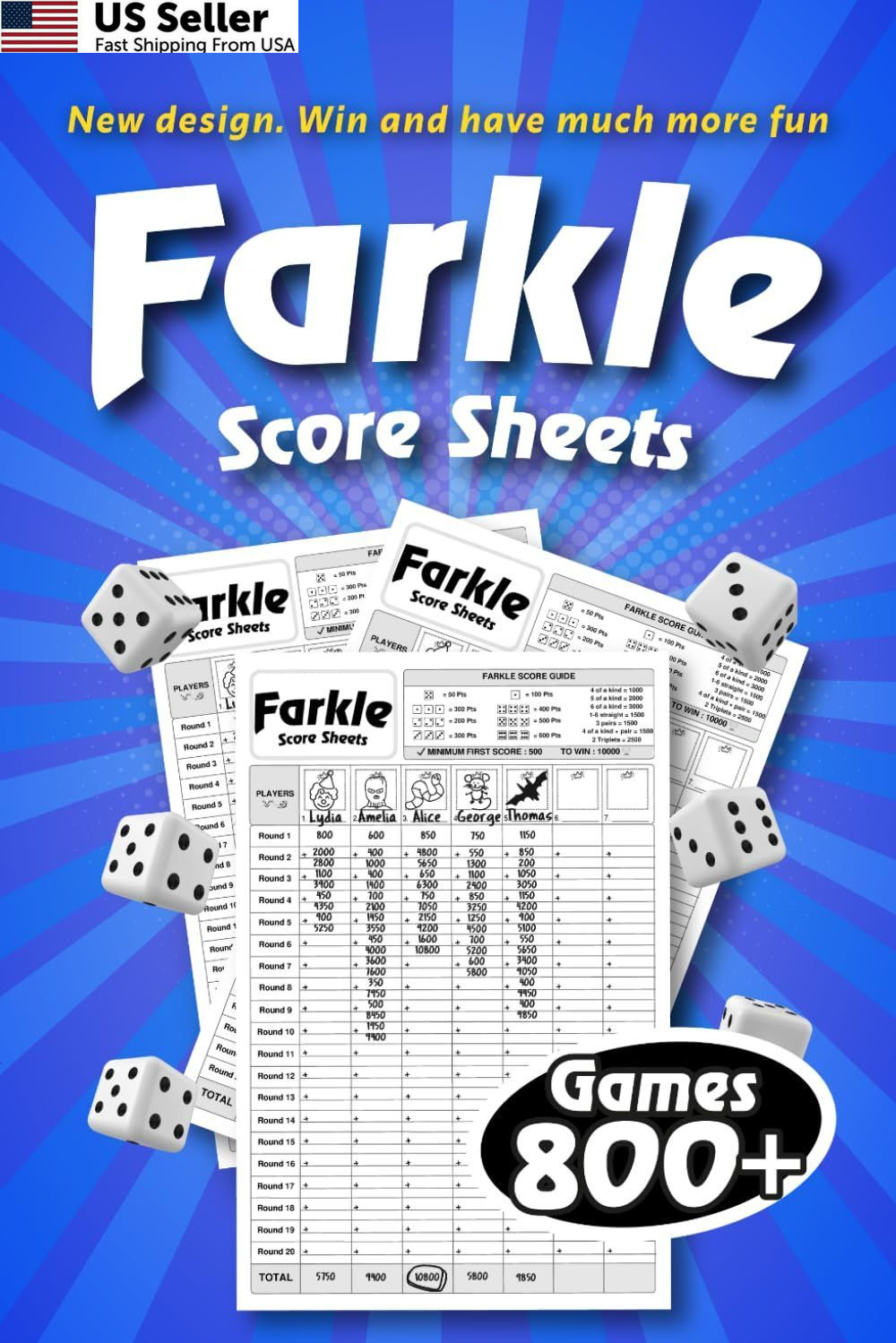 Farkle Score Sheets: Games for Scorekeeping, Pads, 6 X 9... Farkle Score Sheets: Games for Scorekeeping, Pads, 6 X 9...