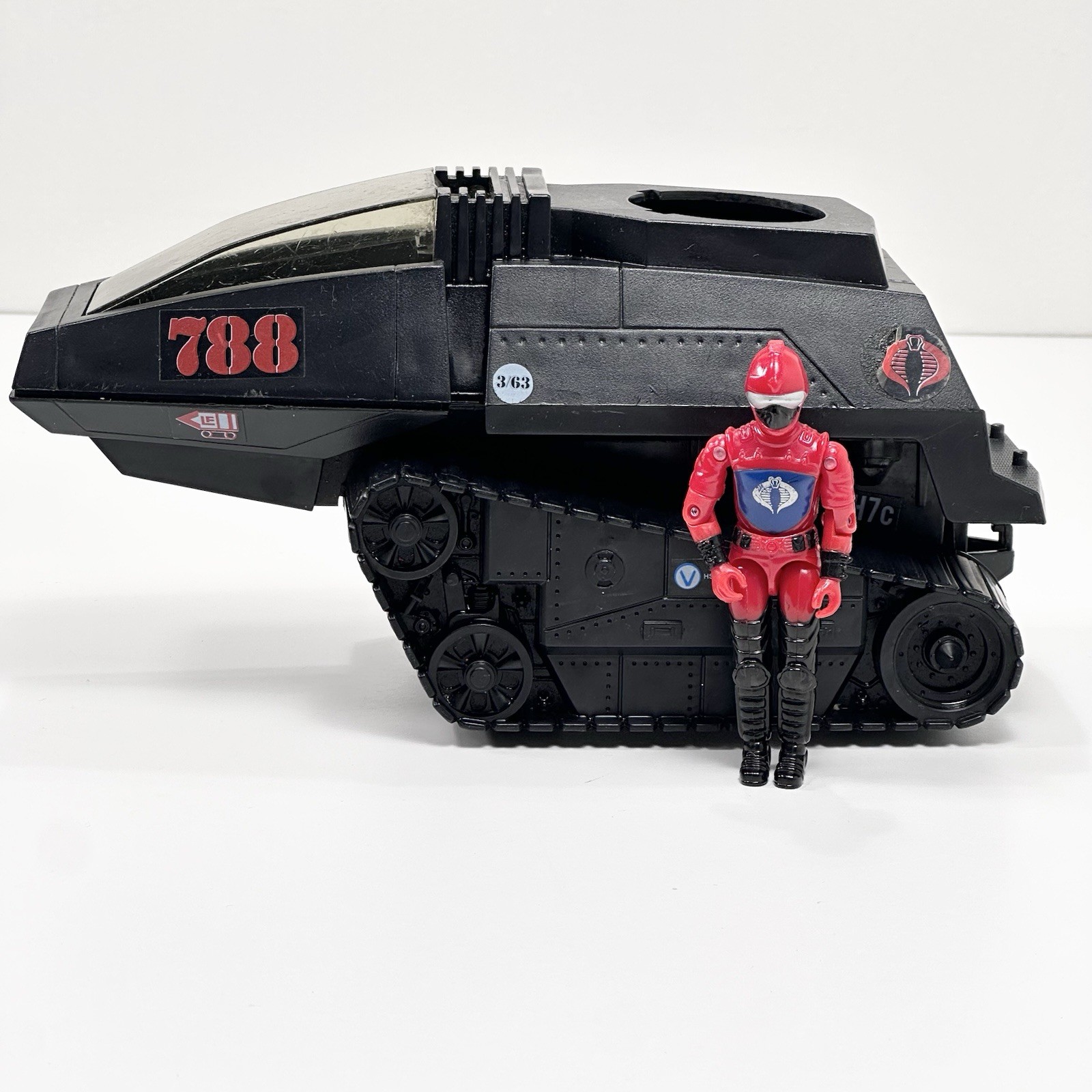 Hasbro Vintage 1983 GI Joe Cobra HISS H.I.S.S. Tank with Driver Missing Turret Hasbro Vintage 1983 GI Joe Cobra HISS H.I.S.S. Tank with Driver Missing Turret