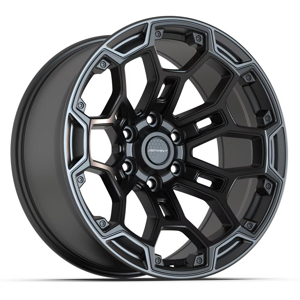 Single(1) DEFIANT Wheels DF03 20x9 Satin Black & Charcoal Wheel 6x139.7 -12ET