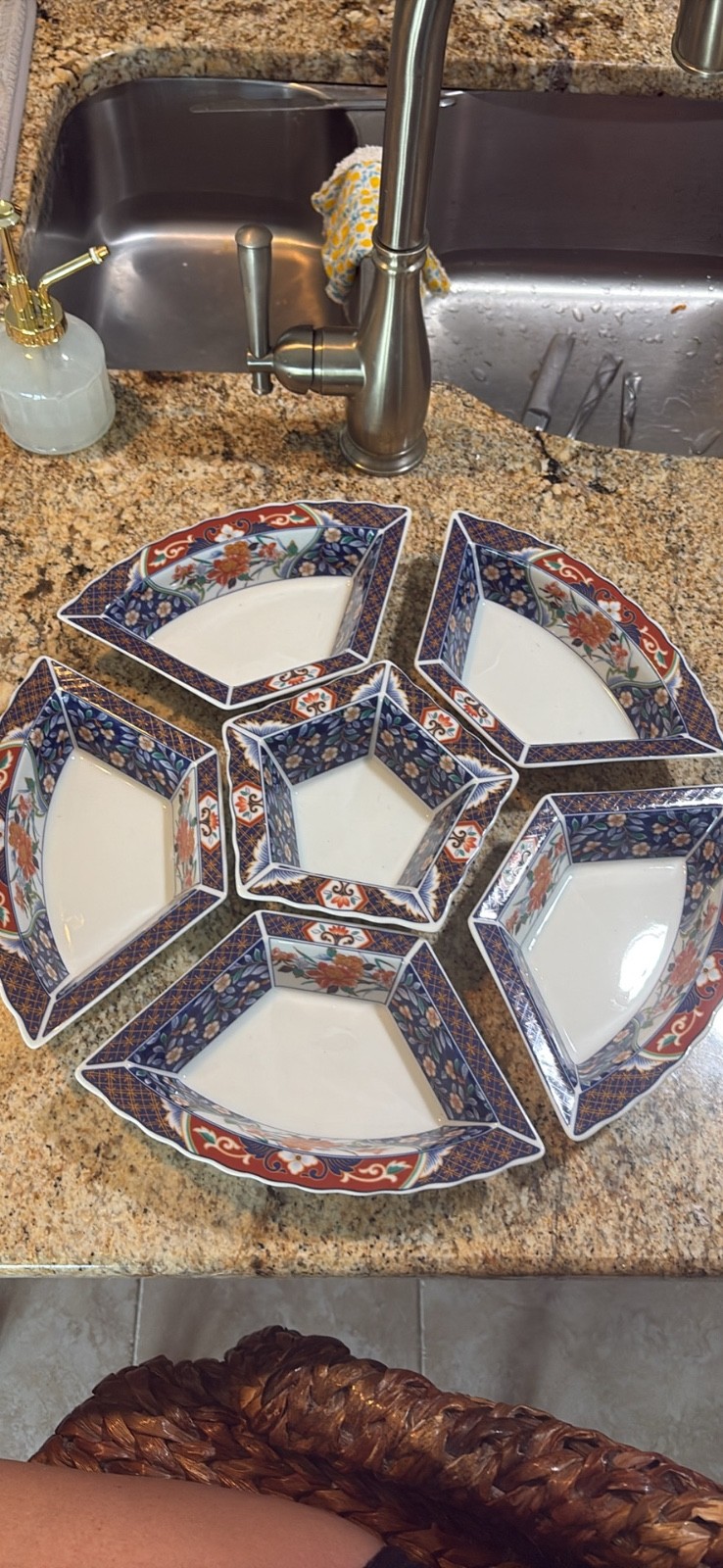 vintage japanese porcline tray 6 piece set