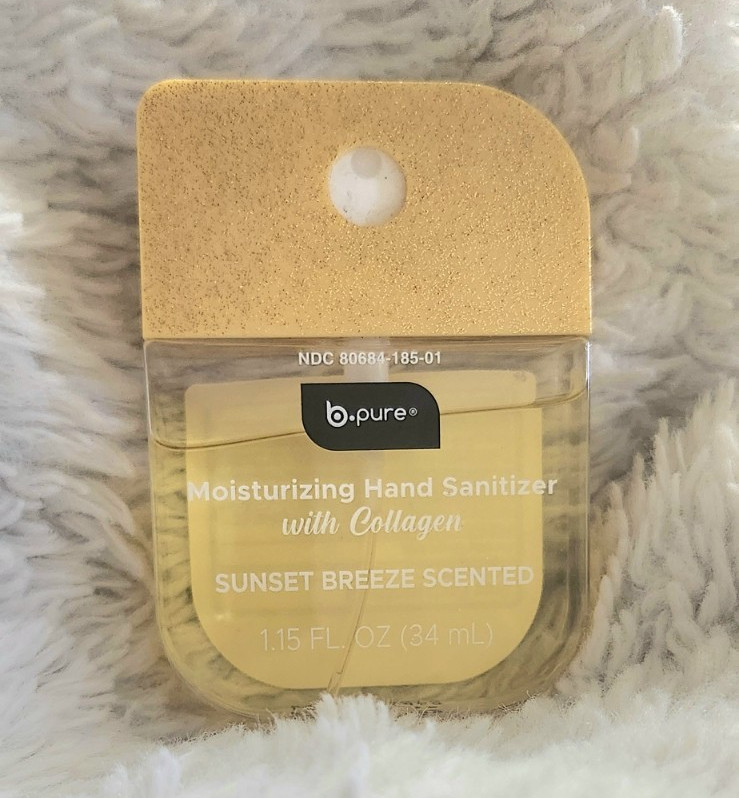 b.pure Moisturizing Hand Sanitizer 70% Alcohol w/ Collagen Sunset Breeze 1.15oz