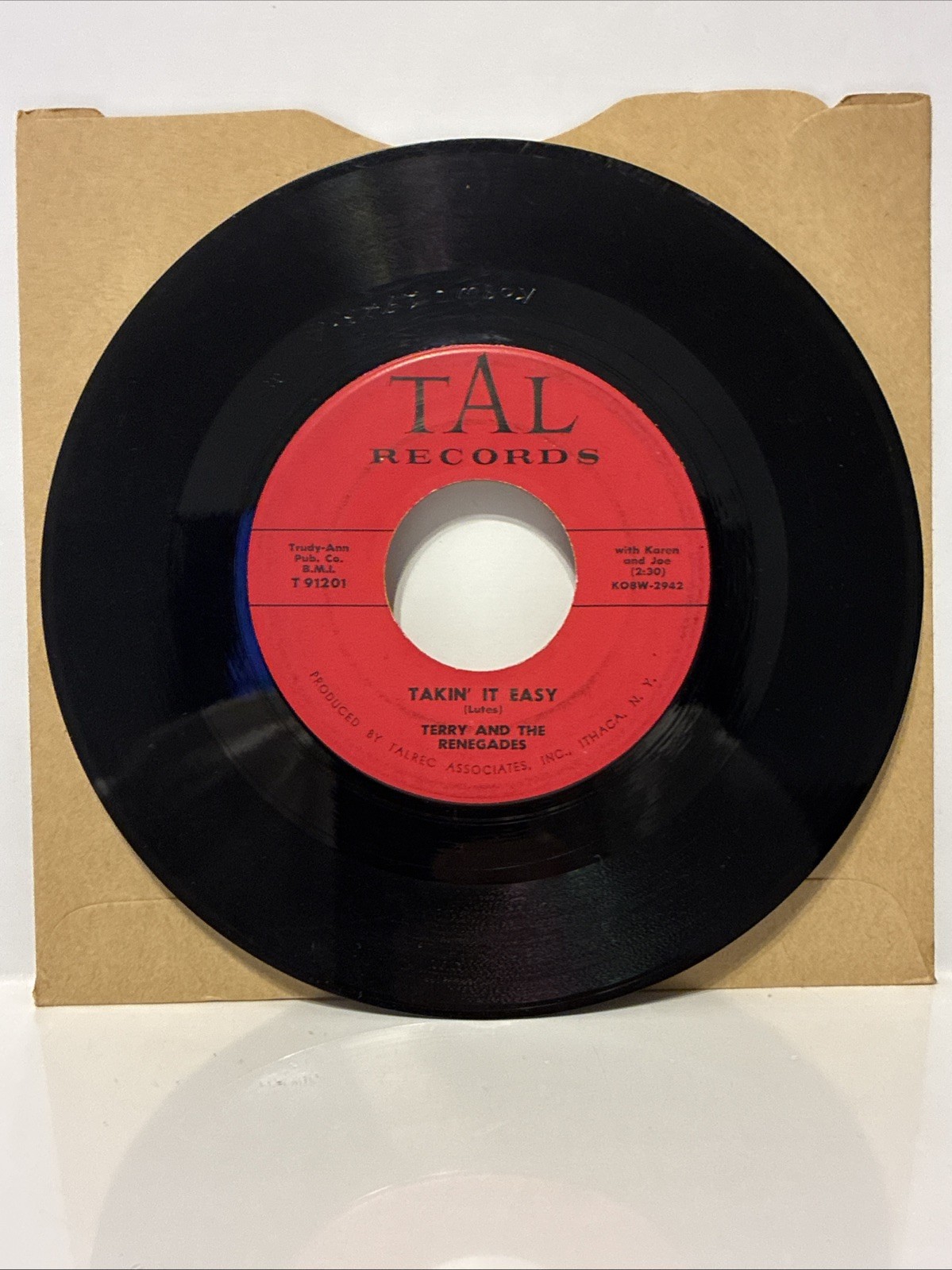 MEGA GRAIL RARE Rockabilly 45 7” Terry & Renegades Takin It Easy Line Drive VG