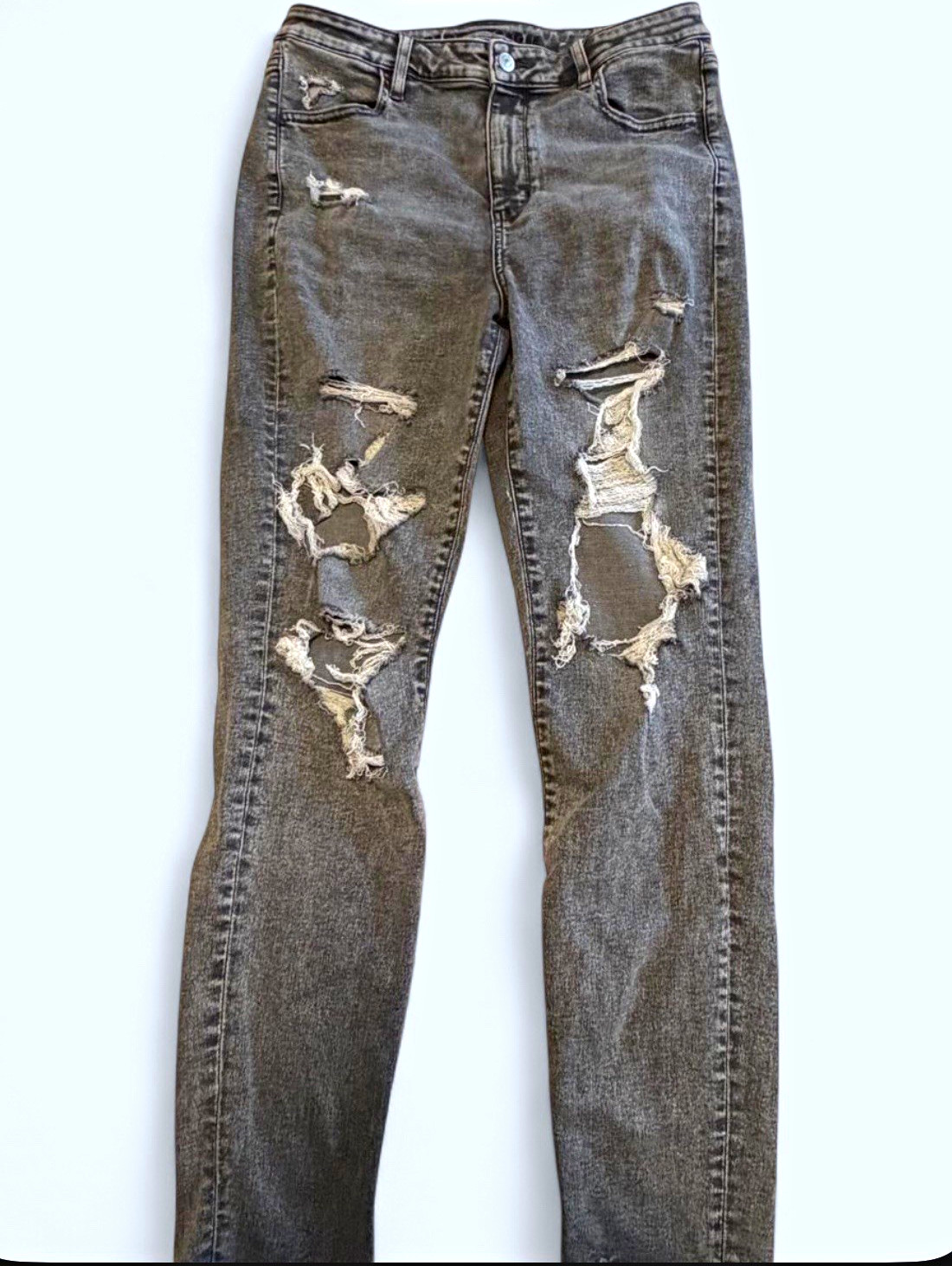 American Eagle Outfitters Women’s Skinny Jeans Gray Distressed Stretch
