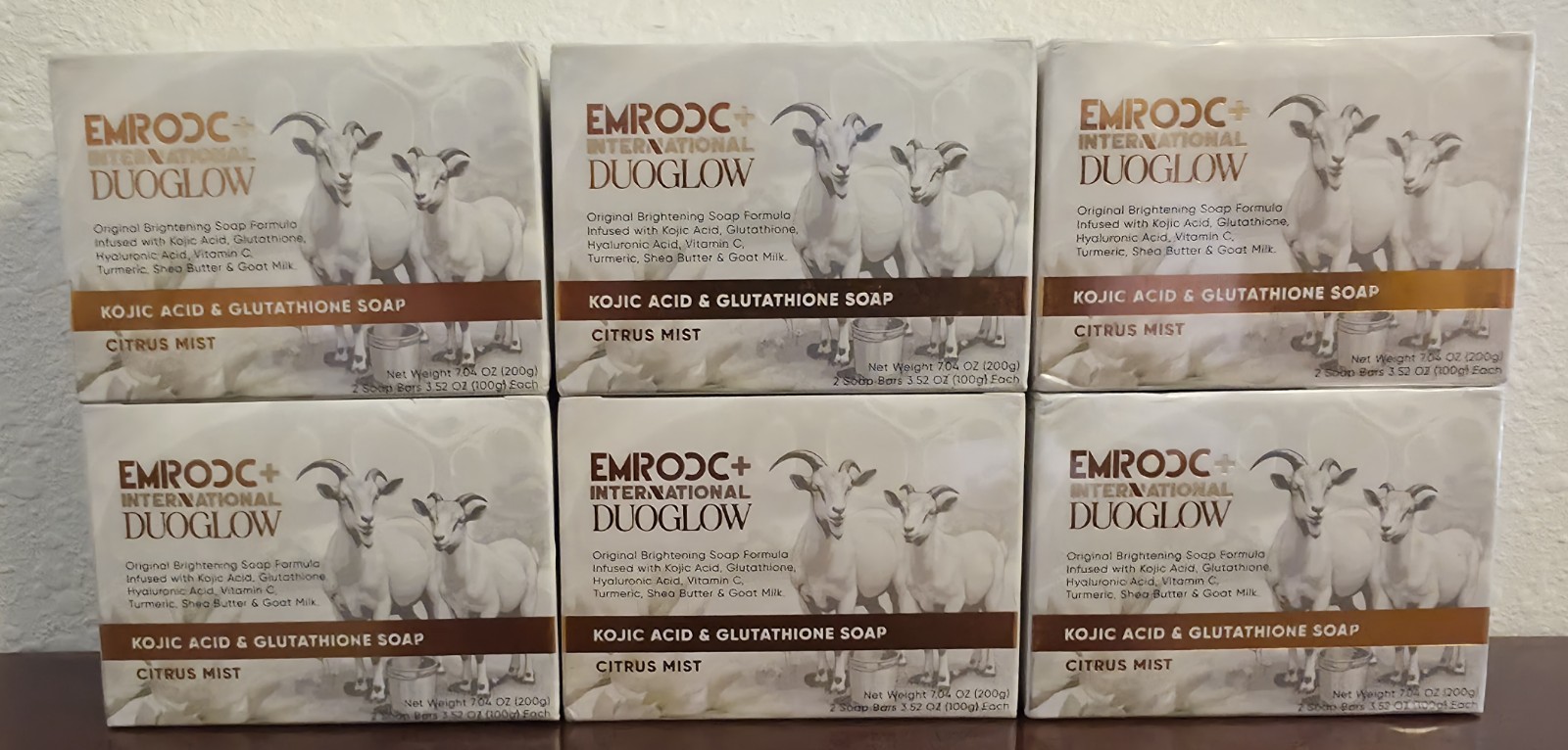 6 Pack Turmeric Goat Milk Soap Shea Kojic Glutathione Brightening Dark Spot Bars