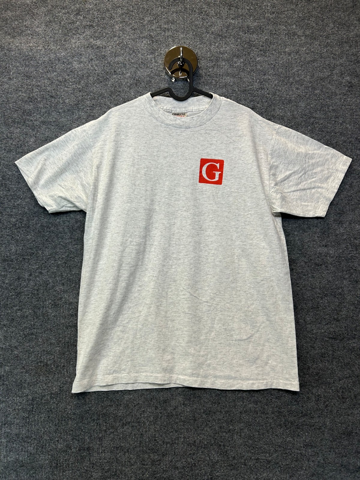 Vintage 90s Oneita Power-T T-Shirt Men\'s Gray Single Stitch USA Made - Large