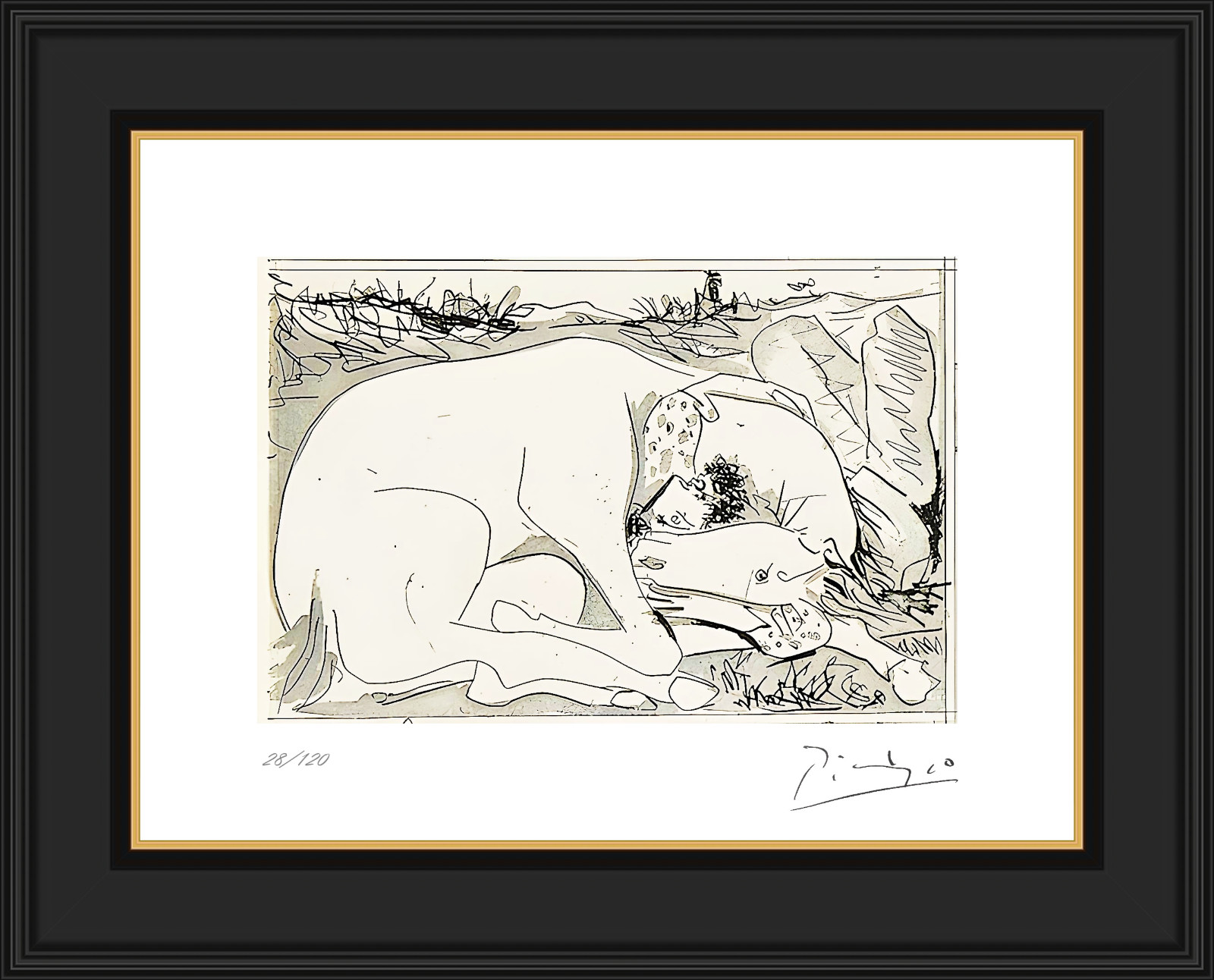 Picasso, Suenos y Mentiras de Franco, Horse & Man, Rare Litho, Signed Picasso, Suenos y Mentiras de Franco, Horse & Man, Rare Litho, Signed