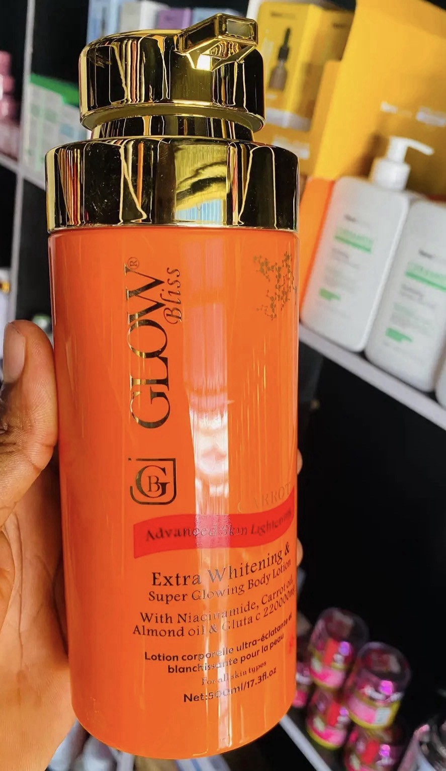 Glow Bliss Carot Advance Skin Lightning Extra Whitening &Super Glowing Lotion X1 Glow Bliss Carot Advance Skin Lightning Extra Whitening &Super Glowing Lotion X1