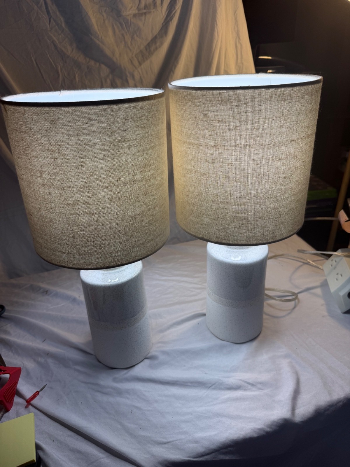 Pair of Ceramic Small Table Lamps