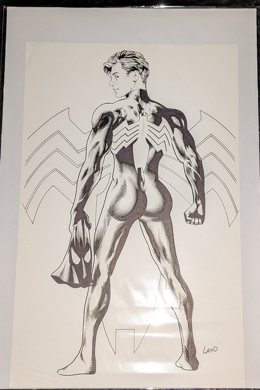 Spider-Man Symbiote Greg Land Original Art ( 11 x 17 in )