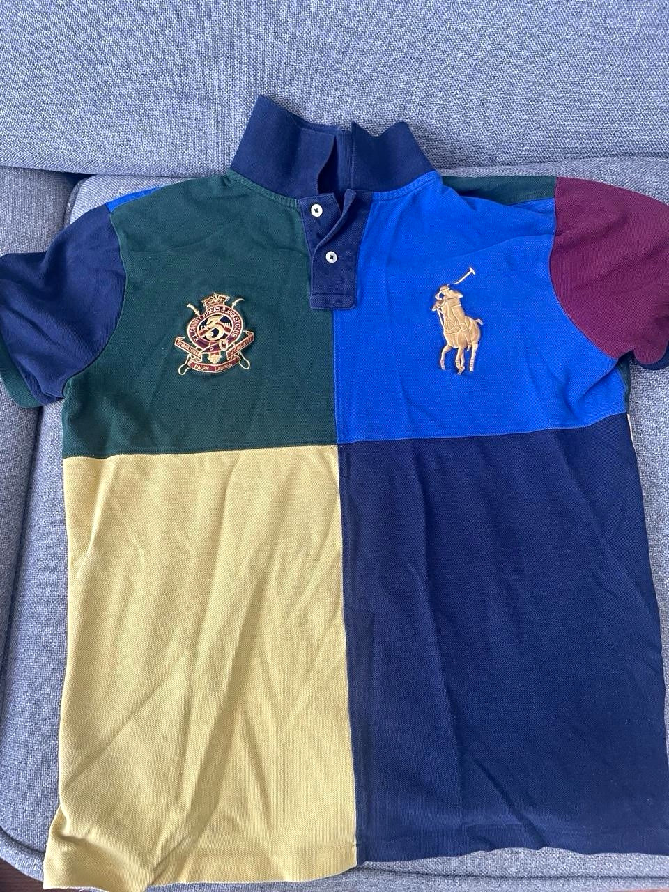 Polo Ralph Lauren Men’s Custom Slim Fit Colorblock Polo Multicolor L