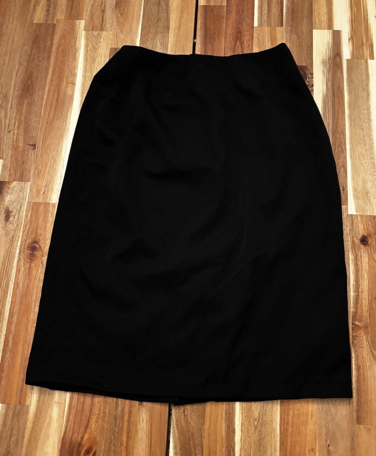 Vtg Linda Allard Ellen Tracy 100% Wool Black Pencil Skirt Sz S 6 Above Knee Chic