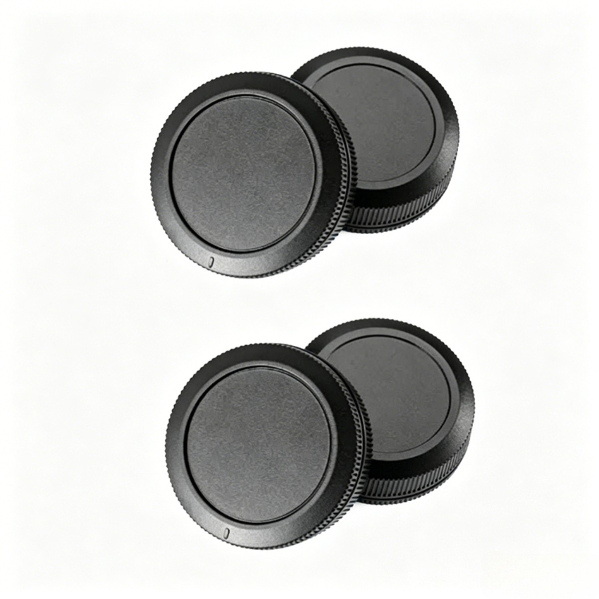 2x Body Caps & 2x Rear Lens Covers Kit for Canon RF/EF-M, Nikon Z, Pentax K