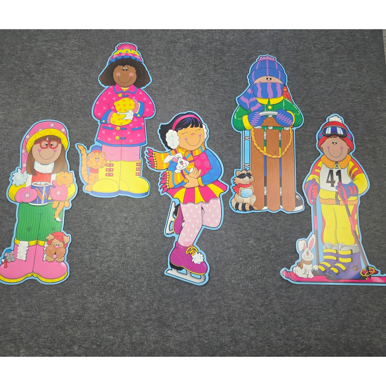 Carson Dellosa Winter Kids Classroom Wall Cutouts Set of 5 Cardstock Decorations