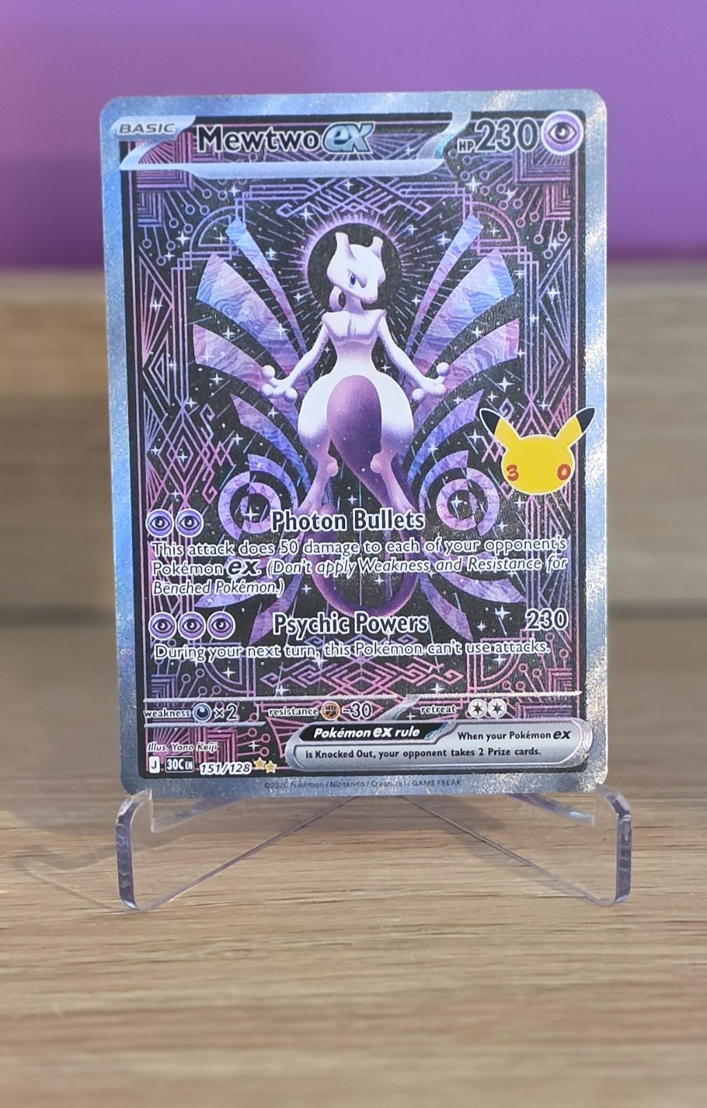 30th Anniversary Celebration Mewtwo EX Special Illustration Rare SIR NM 151/128 30th Anniversary Celebration Mewtwo EX Special Illustration Rare SIR NM 151/128