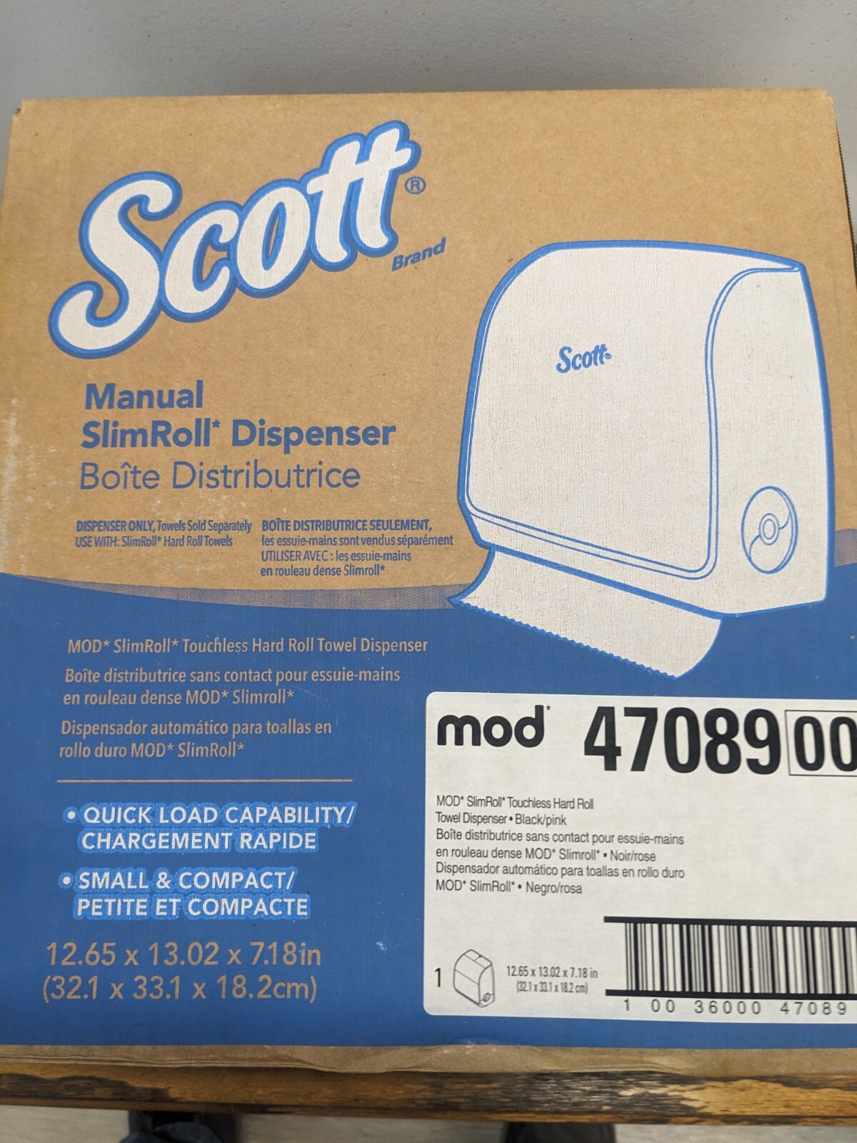 Kimberly Clark Scott 47089 Slimroll Dispenser Manual Black NIB Kimberly Clark Scott 47089 Slimroll Dispenser Manual Black NIB