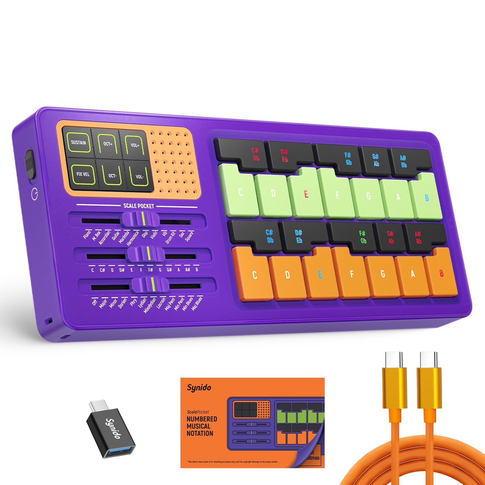Synido Portable Scale Pocket Music Keyboard Synido Portable Scale Pocket Music Keyboard
