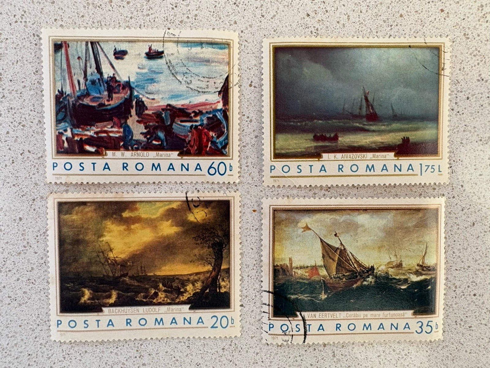 Romania Used Postage Stamps Lot of 4 Ships Boats Sailing Off Paper 20b-1.75L Romania Used Postage Stamps Lot of 4 Ships Boats Sailing Off Paper 20b-1.75L