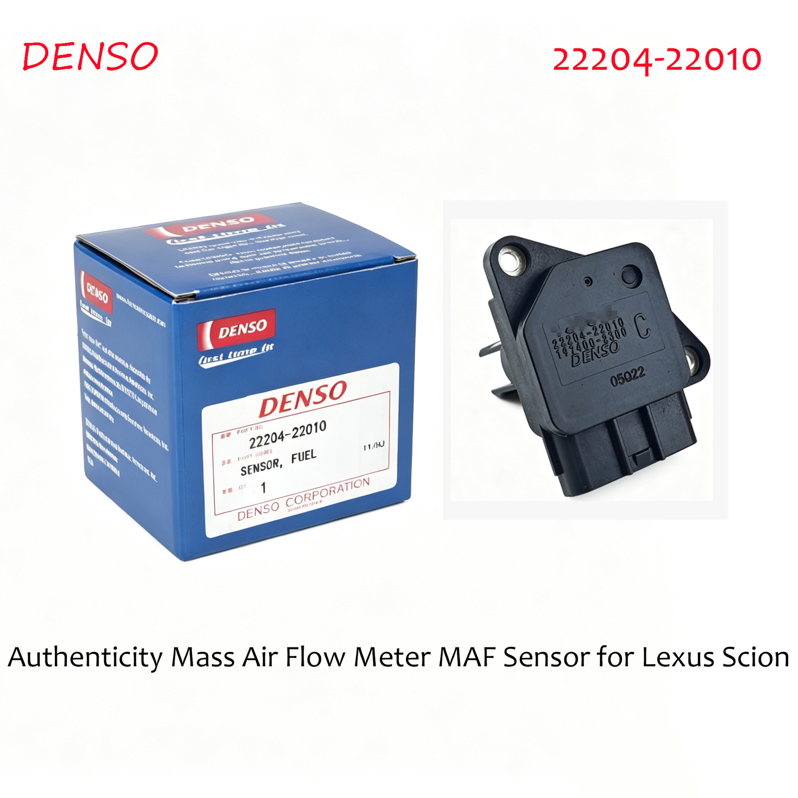 OEM DENSO Mass Air Flow Meter MAF Sensor 22204-22010 For Lexus Scion US