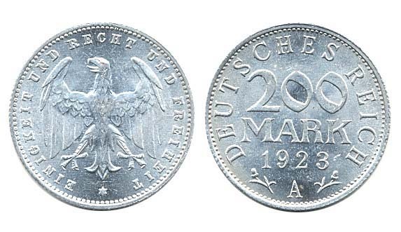 Lot of 15 Germany Weimar Republic 1923 A200 Mark KM#35 Circulated UNC Mixed Coin